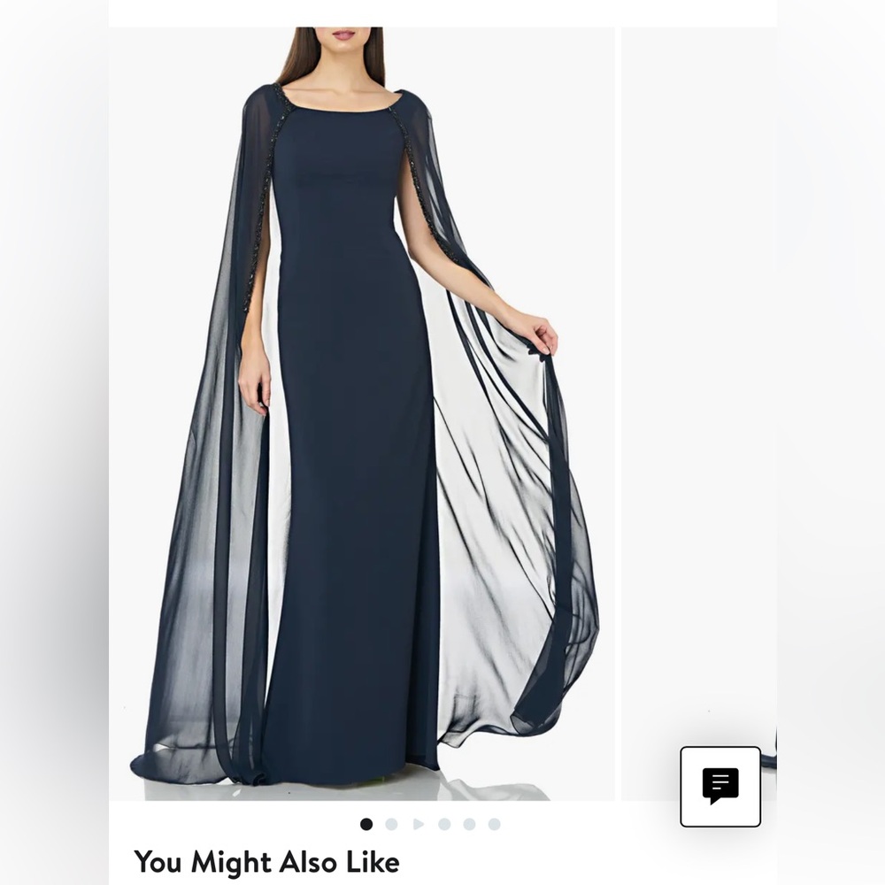 Carmen Marc Valvo Navy Blue Maxi Dress